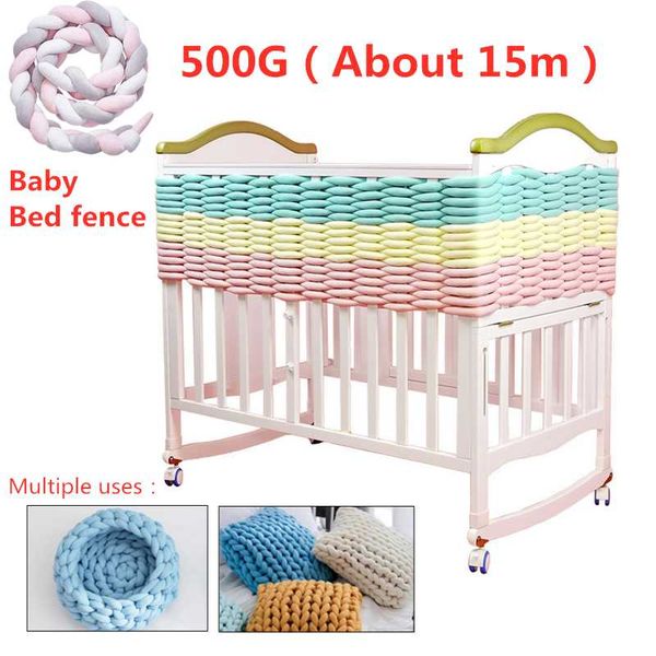 

baby anti-collision fence bumper bed braid knot pillow cushion infant crib protector multiple uses room decors bedding sets
