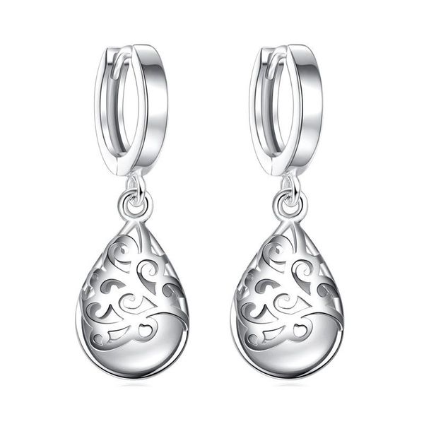 

hoop & huggie s925 silver earring crystal moonlight opal droplet for women wedding gift lady girl fashion jewelry, Golden;silver