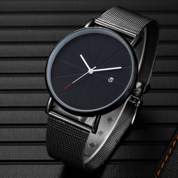 

wristwatches minimalist watch men stainless steel band business male suit clock simple black wristwatch relogio masculino reloj hombre, Slivery;brown
