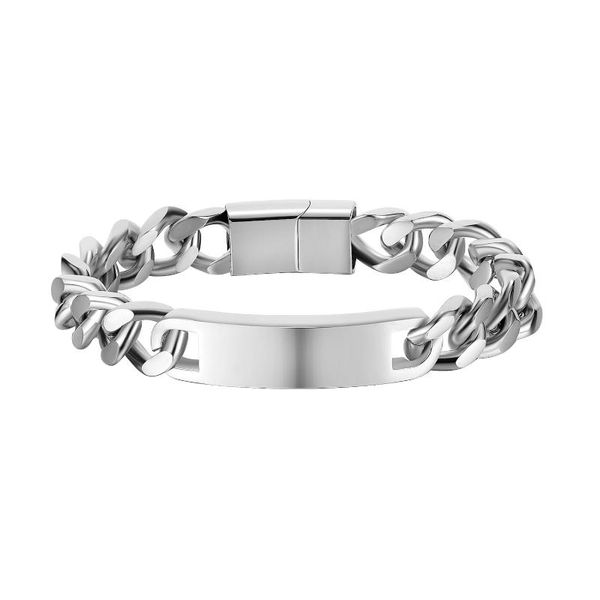 

link, chain jialy punk european 3 color flow magnetic buckle bracelet 316l stainless steel for women girl fashion jewelry, Black