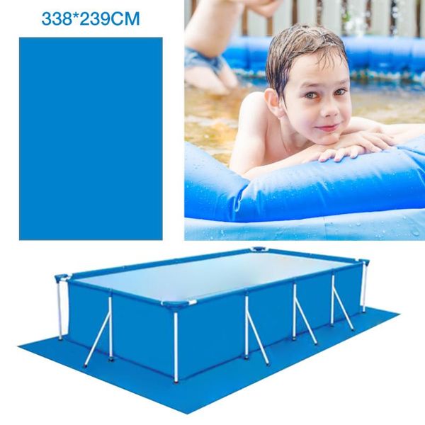 

pool & accessories 338*239cm swimming mat rectangular foldable polyester floor cloth carpet protective for inflatable bottom
