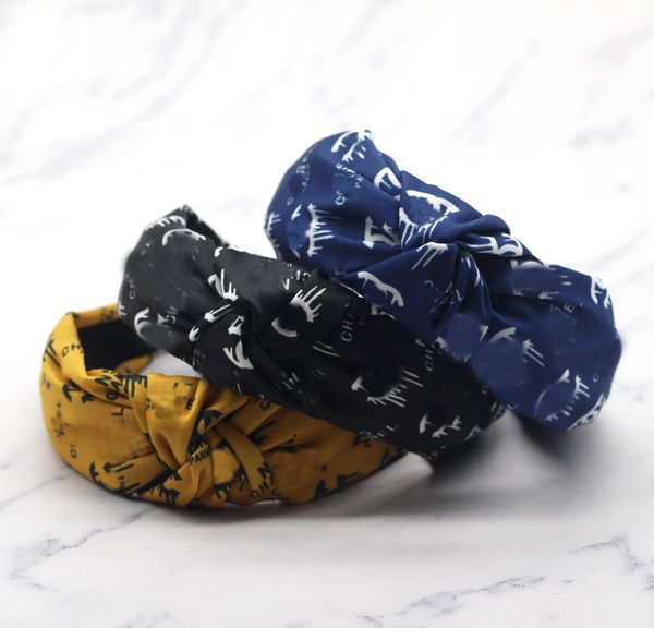 

fashion letter headband girls vintage knitting twisted knotted brand designer letters headbands wide hair bands headbands factory price whol, Silver