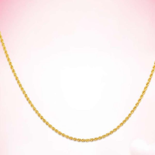 

pure 18k yellow gold necklace chain women rope stamp au750 chains, Silver