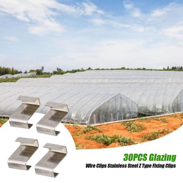 

other garden supplies 30pcs glazing wire clips stainless steel z type fixing 304 greenhouse glass clamp anti-rust nail