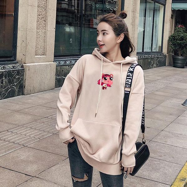 

women's hoodies & sweatshirts oversized velvet sweatshirt warm ladies loose women hooded simply all-game leisure oversize pullovers, Black