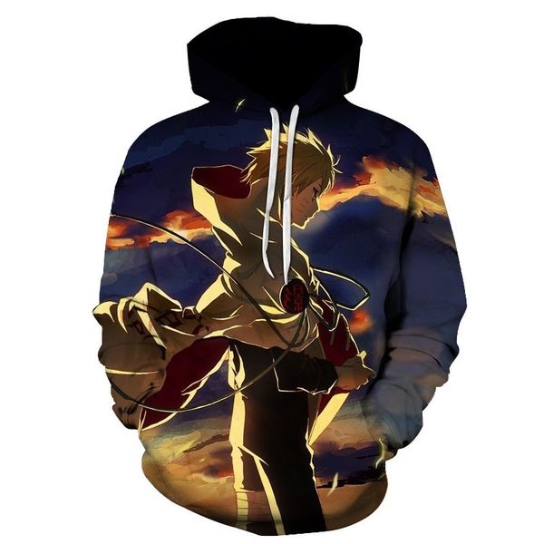 

selling 3d printed sweater naruto character series autumn pullover hooded sweater couple, Black