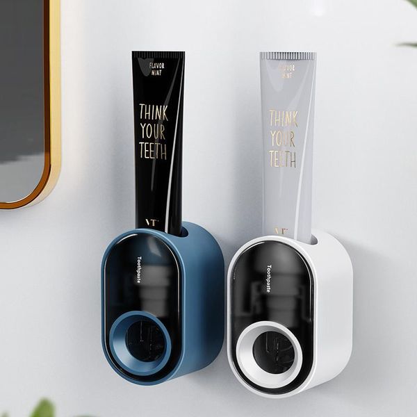

toothbrush holders wall-mounted automatic toothpaste squeezer storage rack dispenser bathroom accessories high-quality waterproof