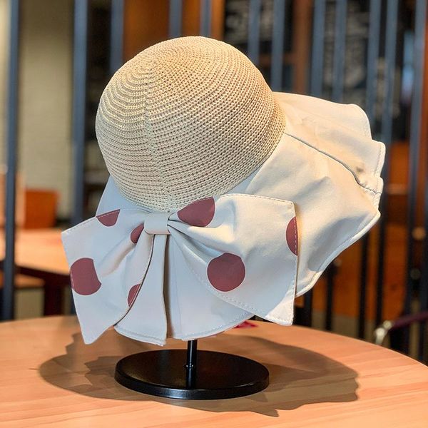 

wide brim hats summer hat breathable sun cap fisherman bow tie design foldable women bucket for outdoor basin, Blue;gray