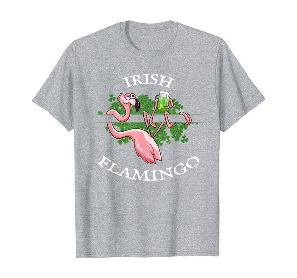 

lazy irish flamingo shamrock beer mug st pattys day tshirt, White;black