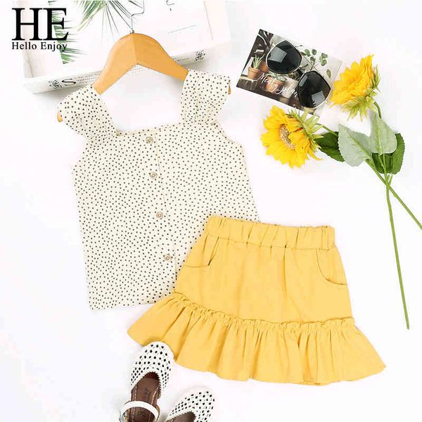 

jumpsuits summer new stylebaby girl children's clothing light yellow ot print yellow skirt two-piece suit casual c0za, Blue