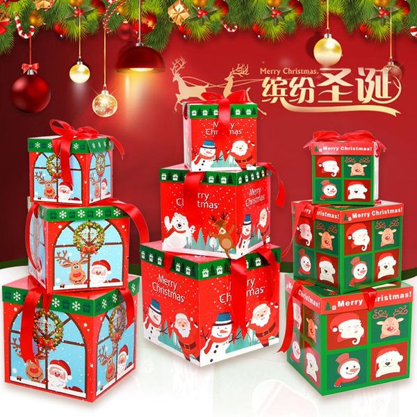 

gift wrap 3pcs christmas paper box home decor boxes for sweets party decoration candy chocolate packaging xmas 2022