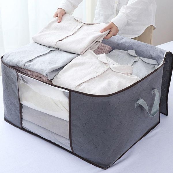 

2/4 pcs set foldable comforter storage bag household clothing box dustproof quilt & wardrobe