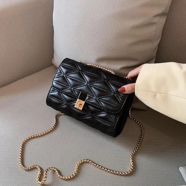 

chain small flap fashion designer 2021 pu leather bag women shoulder crossbody bags women's handbags purses evening