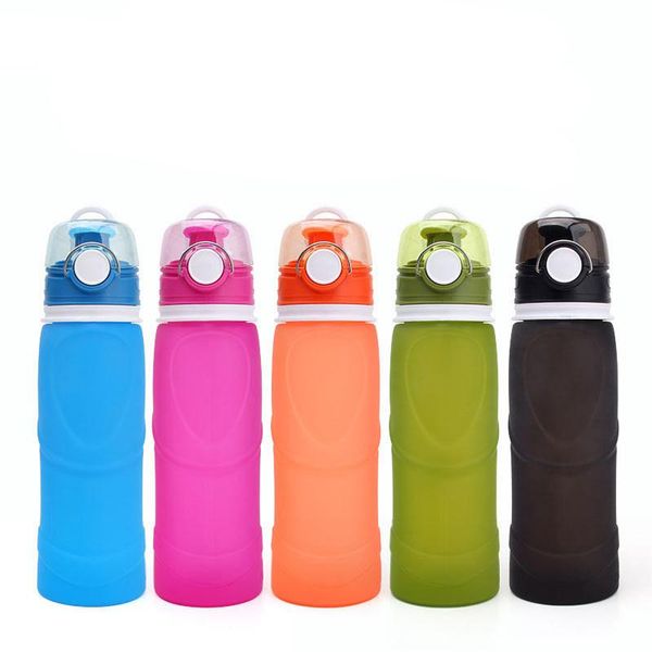 

water bottles 750ml folding outdoor silicone bottle collapsible portable travel sport biking camping climbing cup kettle