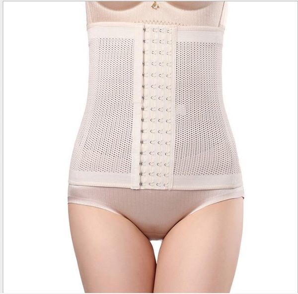 

women's shapers waist body sculpting girdle clip non-curling abdomen belt steel rib corset air hole, Black;white