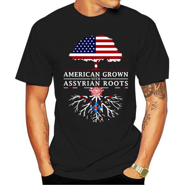 

men's t-shirts t shirt roots american grown with assyrian - assyria, White;black