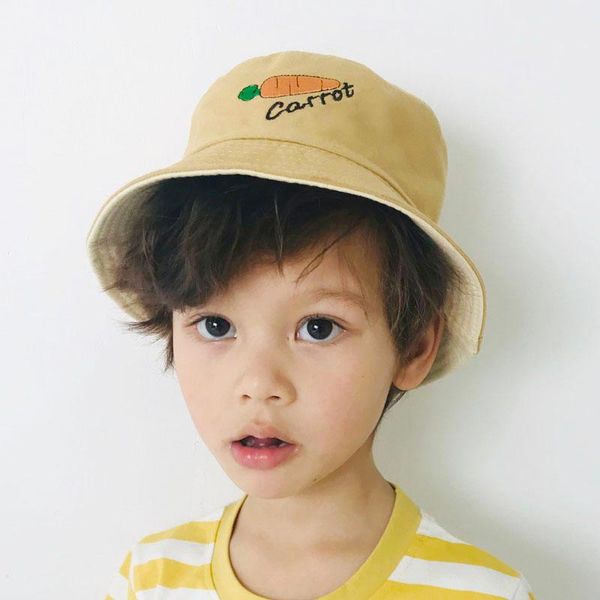 

cloches streetwear panama bucket hats children kids outdoor summer reversible hat boy girl cartoon fishing, Blue;gray