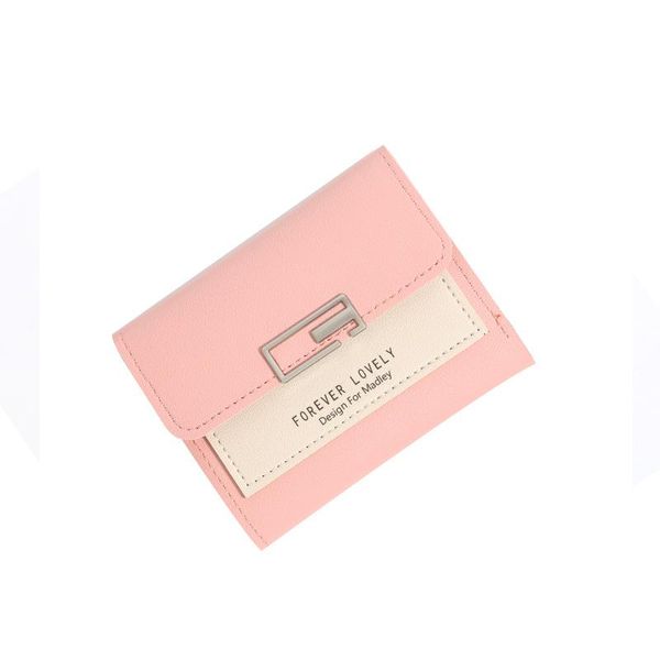

wallets style small wallet women's short korean-style fashion folding cool student cute mini coin purse, Red;black