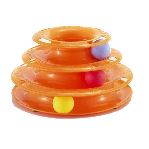 

funny cat pet toy toys intelligence triple play disc balls ball pets green orange