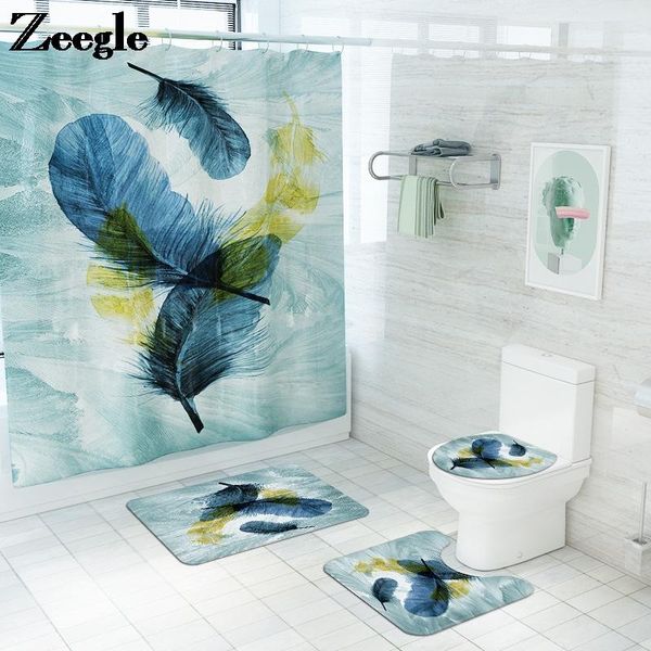 

flannel bathroom carpet rug non-slip floor carpets for toilet home decor bath mat and polyester waterproof shower curtain set mats