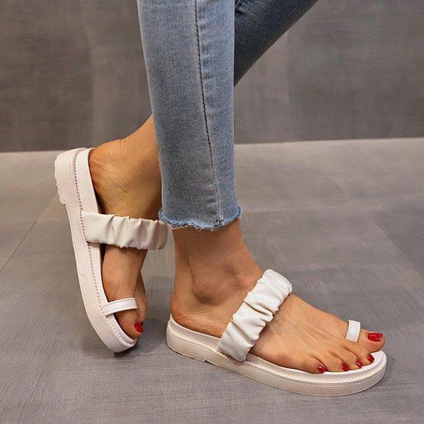

slippers miyeda for women clip toe comfortable handmade plus size female sandals casual beach slip-on cool ladies flats shoes, Black