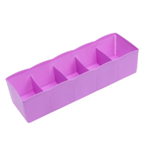 

storage drawers multi-function five grids underwear socks ties separator organizer case desk drawer closet box (green)