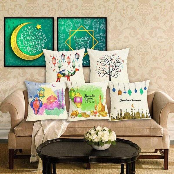 

cushion/decorative pillow ramadan cushion cover colorful religion linen home decoration car sofa decorative pillowcase 45*45cm