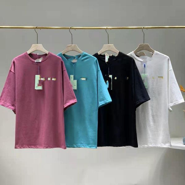 

luxury design spring and summer fashion short sleeve chest back cartoon bear loose round neck t-shirt, White