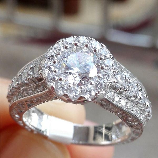 

wedding rings huitan delicate women crystal cubic zirconia brilliant fancy accessories for party lady's statement jewelry, Slivery;golden