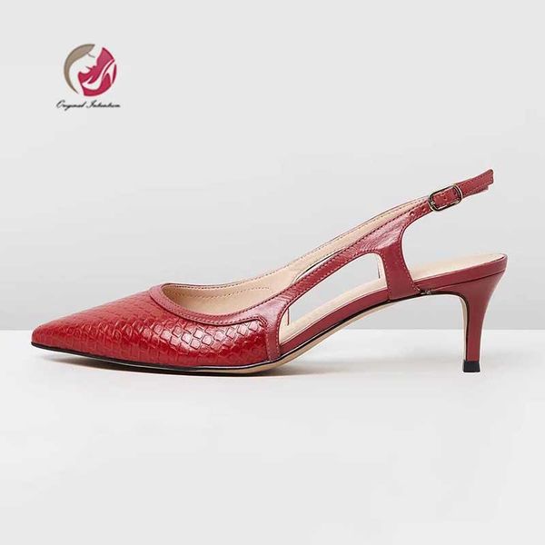 

dress shoes original intention women pumps fashion shallow pointed toe thin heels slingbacks party spring/autumn red black us size 4-15