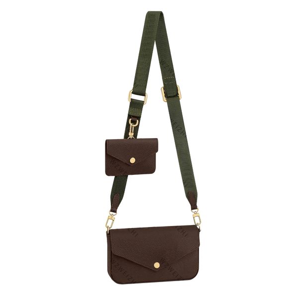 

bags genuine leather women shoulder bags crossbody 3-piece set cross body bag chain handbag tote bag wallet purse card holders with box
