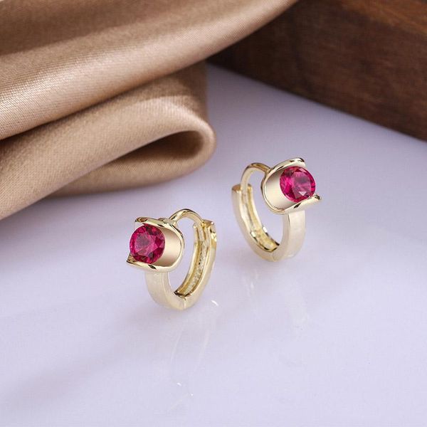 

hoop & huggie angel kiss zircon earrings for women korean style gold color ear accessories fashion jewelry female gift wholesale kbe364, Golden;silver