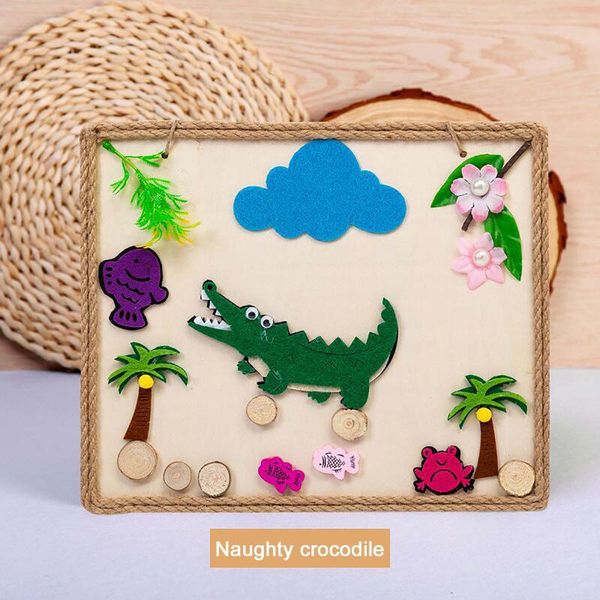 

creative diy log painting natural chip branch handmade material pack kindergarten wooden art frame home decoration frames