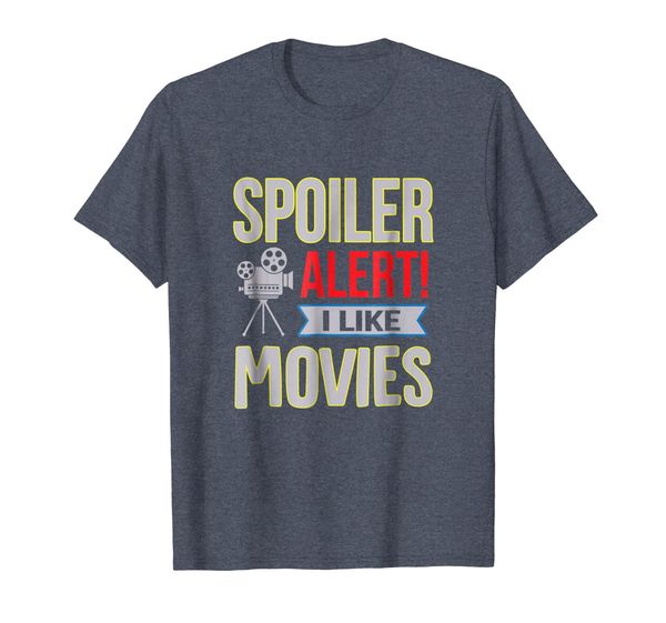 

spoiler alert i like movies funny movie fan nerd t-shirt, White;black