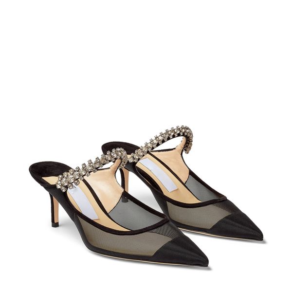 

famous brands women sandal pumps bing slipper high heels crystal straps stiletto patent leather pointed toe party wedding eu35-43,with box, Black