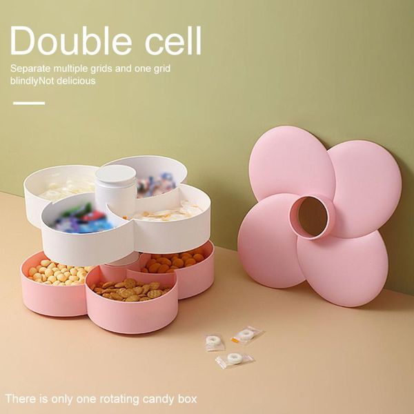 

storage bottles & jars double layers with lid pp tabledecor flower type home 8 grids dried fruit rotating candy box snack tray nuts
