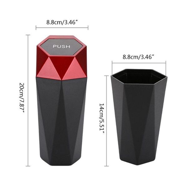 

other interior accessories n0hf car rubbish bin eco-friendly plastic auto trash can garbage storage holder with lid diamond design for t.u.k