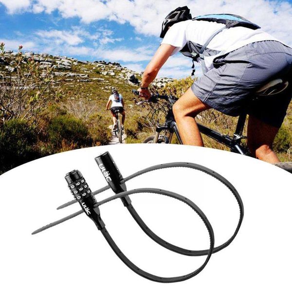 

bike locks 1 pcs outdoor cable lock multi stable bicycle helmet password cycling accessories for mtb road gray & o k3j6