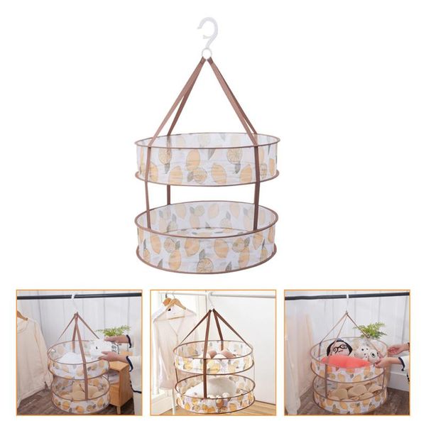 

laundry storage & organization 1pc foldable double-layer clothes drying socks hanger (assorted color)