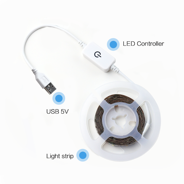 

warm white led strip 1m 2m smd2835 usb lamp with touch sensor flexible dimmable diode tape 5v for kichten tv mirror bedroom deco cabinet lig