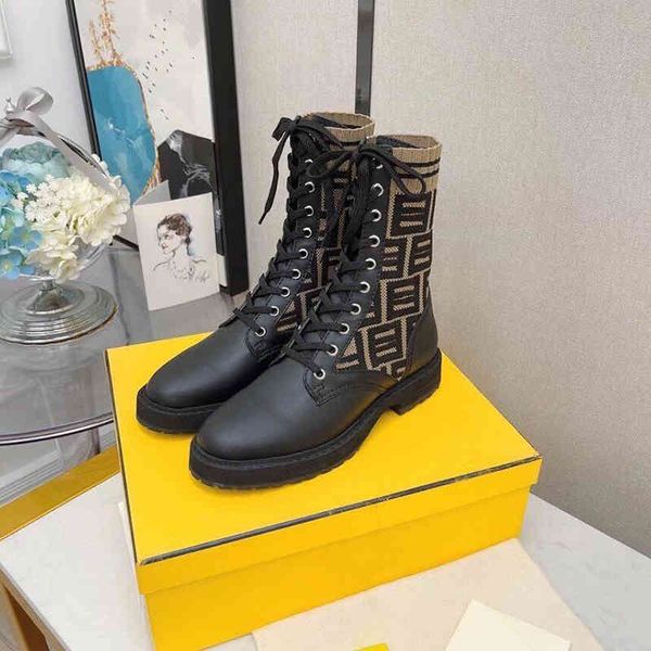 

boots women's genuine leather ankle lace-up sock stretch fabric brands designer motorcycle large size 41 1dxv, Black