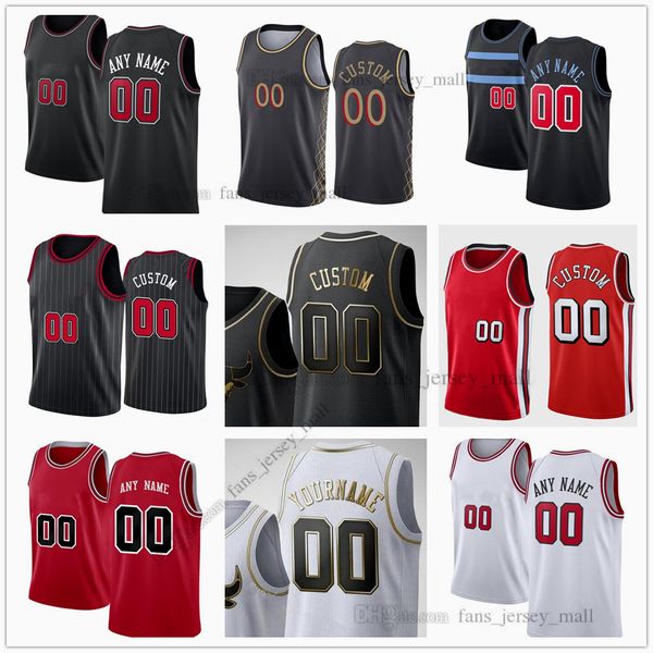 

custom printed 75th city basketball jerseys vucevic derozan lavine ball caruso williams white brown bradley green dosunmu simonovic dotson t, Black;red