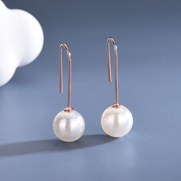 

s925 silver pearl earrings 2021 fashion korean version u-shaped sterling silver earrings fairy wind, Golden