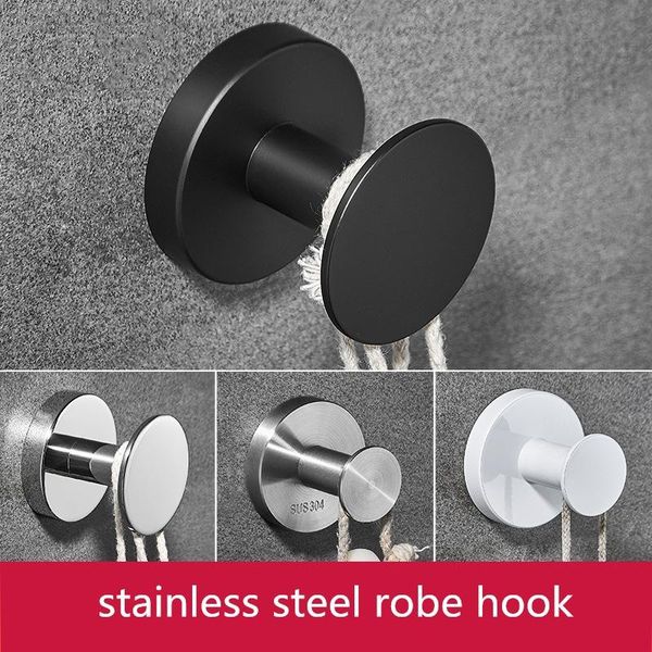 

robe hooks punch black 304 stainless steel clothes hook set bathroom hardware pendant bedroom sweater single wall