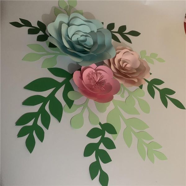 

wall stickers 5pcs/pack leaves flower paper 3d decoration
