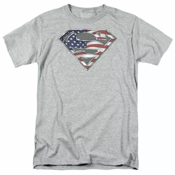 

Superman All T Shirt Mens Licensed American Classic DC Comics Sport Gray, White;black
