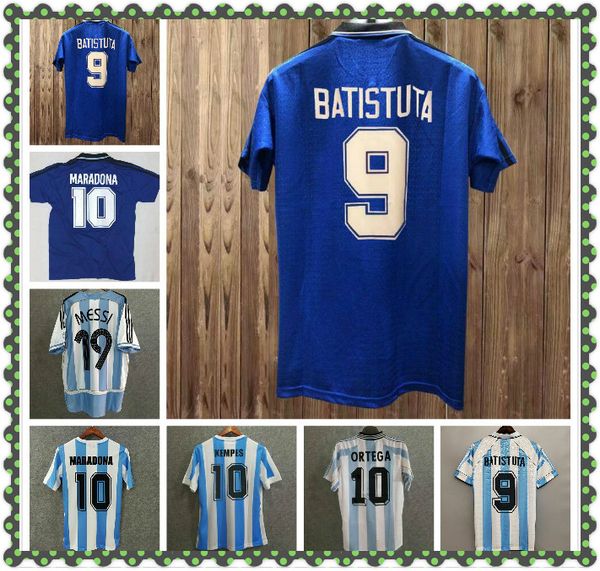 

argentina 1994 86 retro 98 78 soccer jersey shirts 10 #diego maradona 7# claudio caniggia 9# gabriel batistuta football, Black;yellow