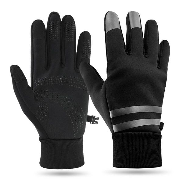 

cycling gloves winter sports men women waterproof touchscreen warm for skiing motorcycling camping running hiking, Black