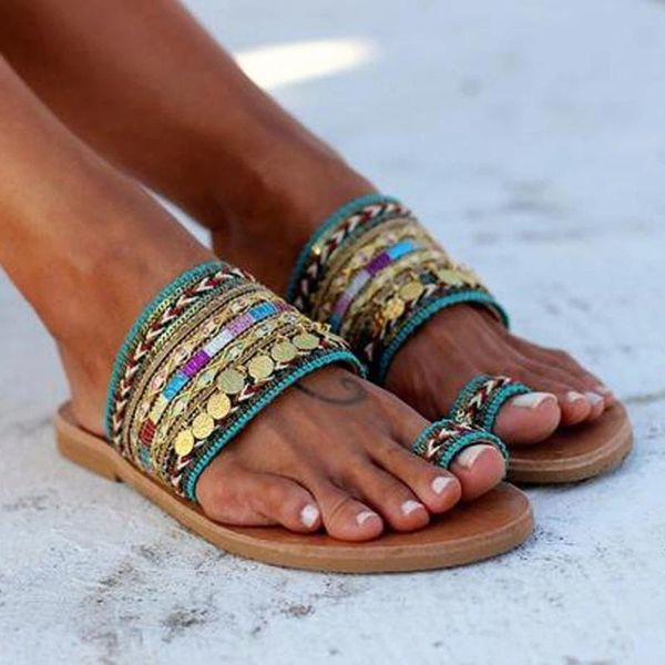 

sandals women 2021 fashion vera handmade open toe ethnic style flat casual shoes slippers sandalias mujer, Black