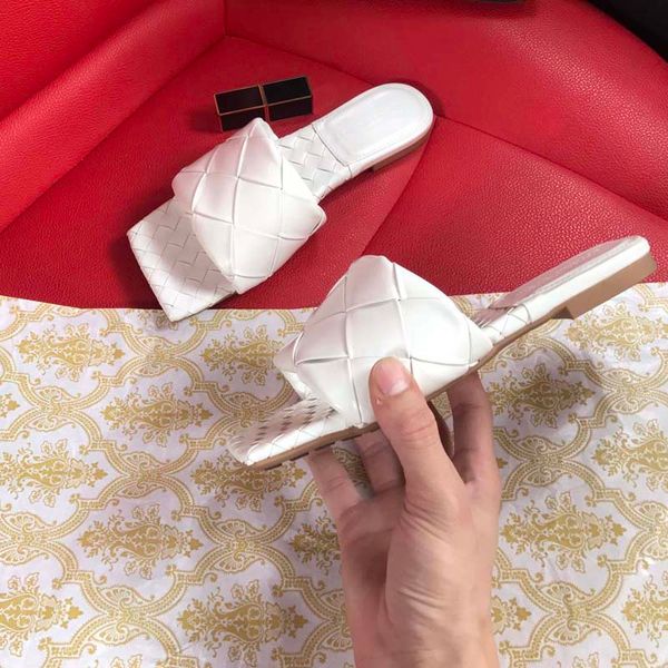 

womens slipper flat slides lido sandals woven luxurys designers women slippers square mules shoes ladies wedding heels dress 3 color with bo, Black